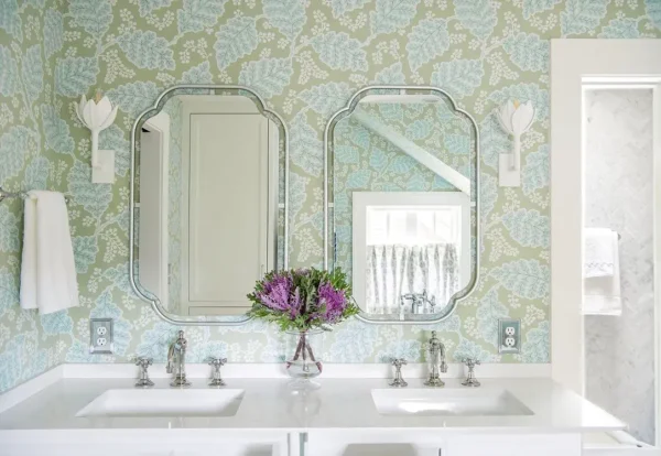 Green Estelle Schumacher wallpaper installation